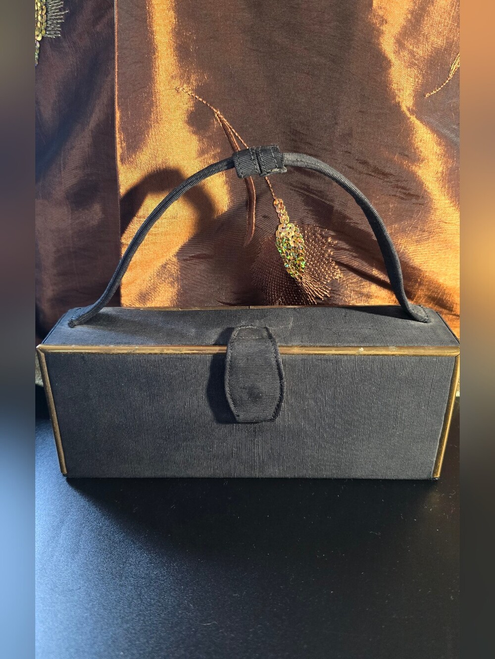 1950's Box Purse Black